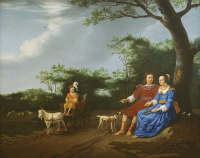 Eine Familiengruppe in einer Landschaft, 1655 von Adriaen van de Velde